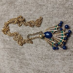 Vintage Gold Tone Thunderbird Necklace